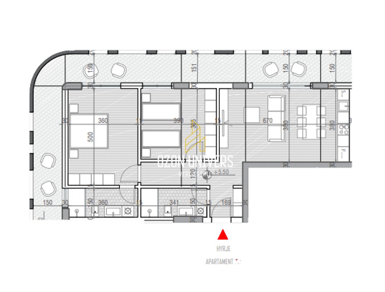 OCCASIONE! Vendesi appartamento 2+1+2+ balcone con parcheggio a One Oricum Bay, di fronte al porto!