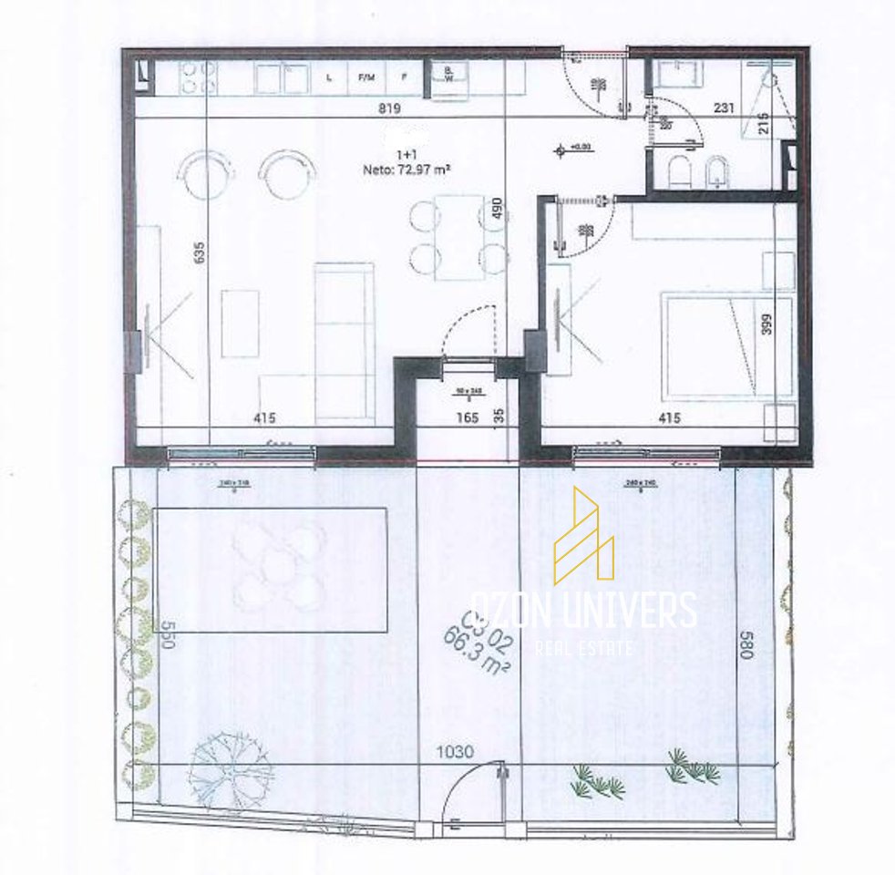 Apartament për 1+1 për shitje tek Park House Residence, Mjull-Bathore !