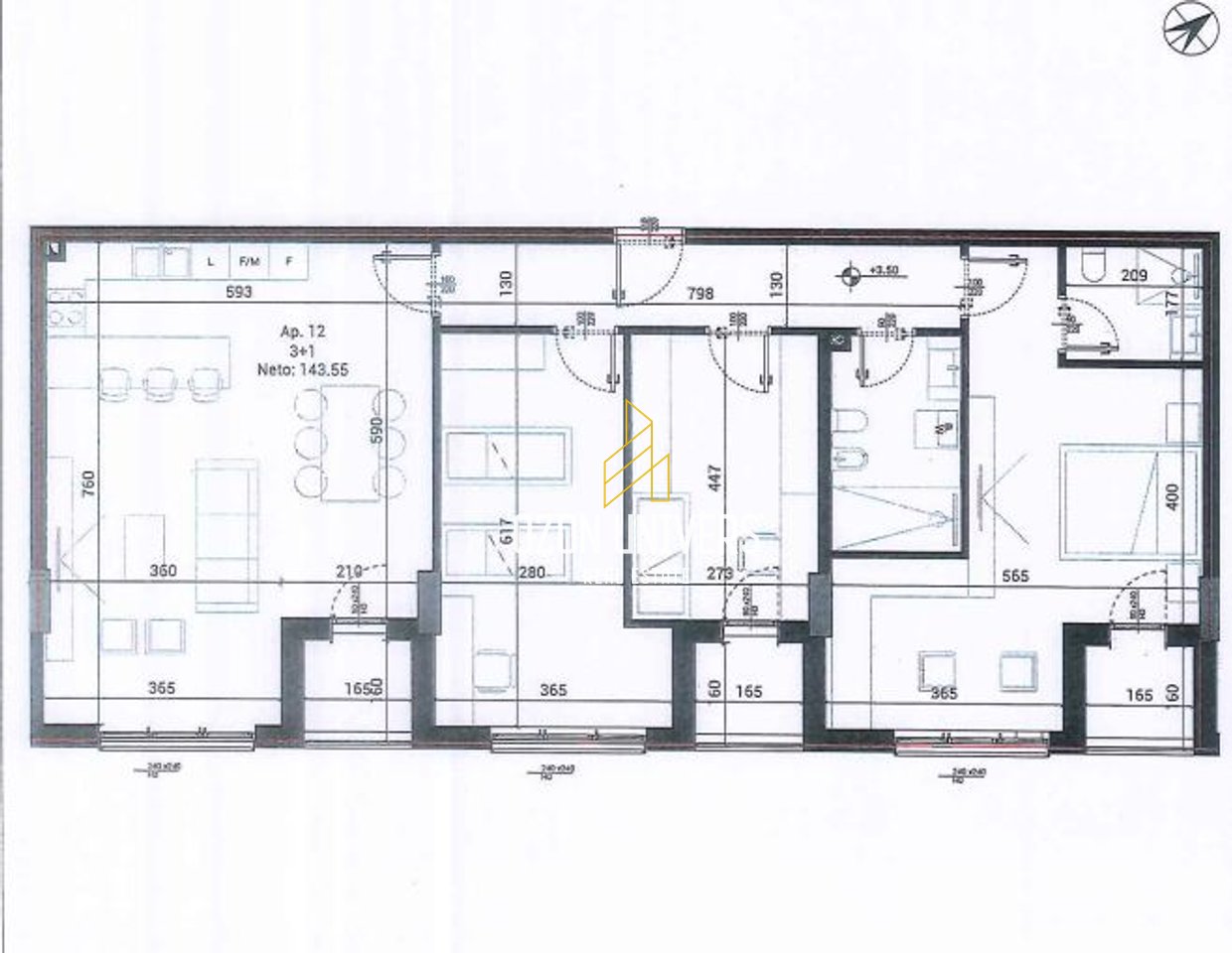 Apartament 3+1+2 për shtje tek Park House Residence, Mjull-Bathore!
