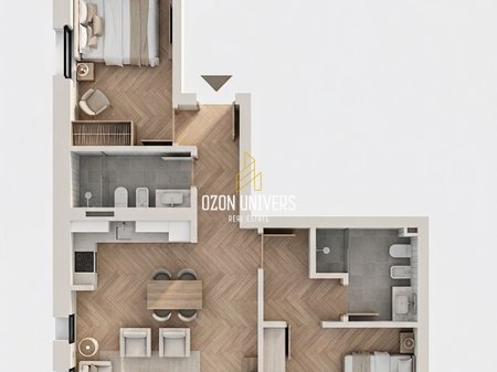 2+1+2 apartment with parking for sale in Green Coast 2!