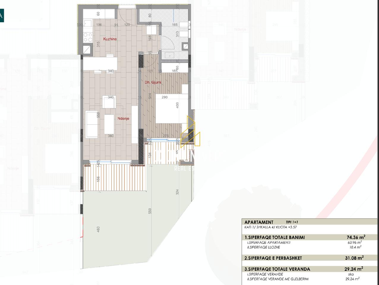 Apartament 1+1 për shitje, në Green Coast 2, Palasë!