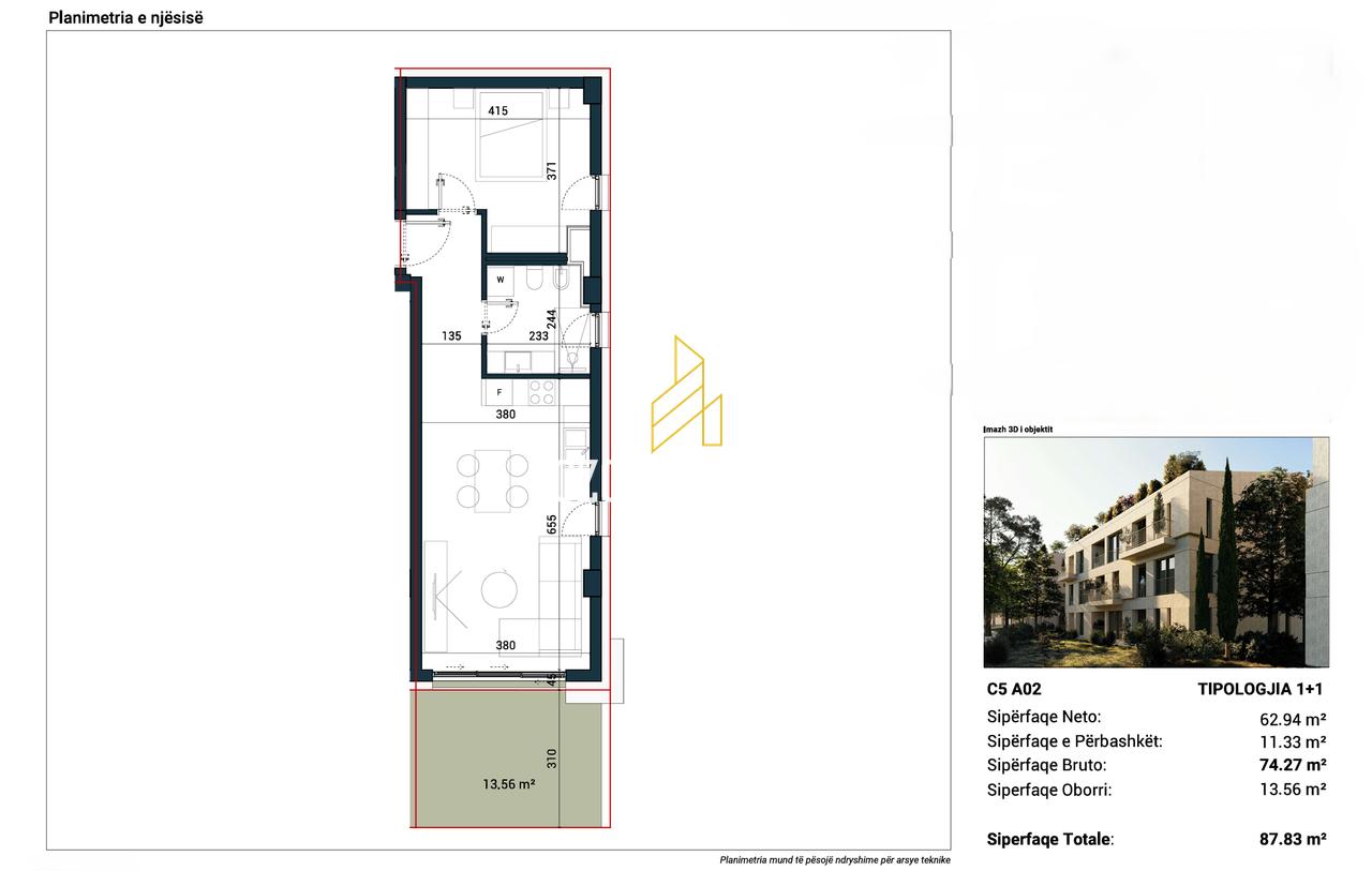 Apartament 1+1 në shitje, tek Sun Palasë