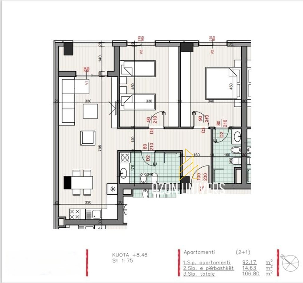 Apartament 2+1+2 për shitje tek Casa Bosco, Don Bosko!