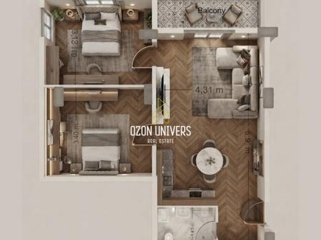 Apartament 2+1 me hipotekë për shitje, tek Kodra e Diellit!
