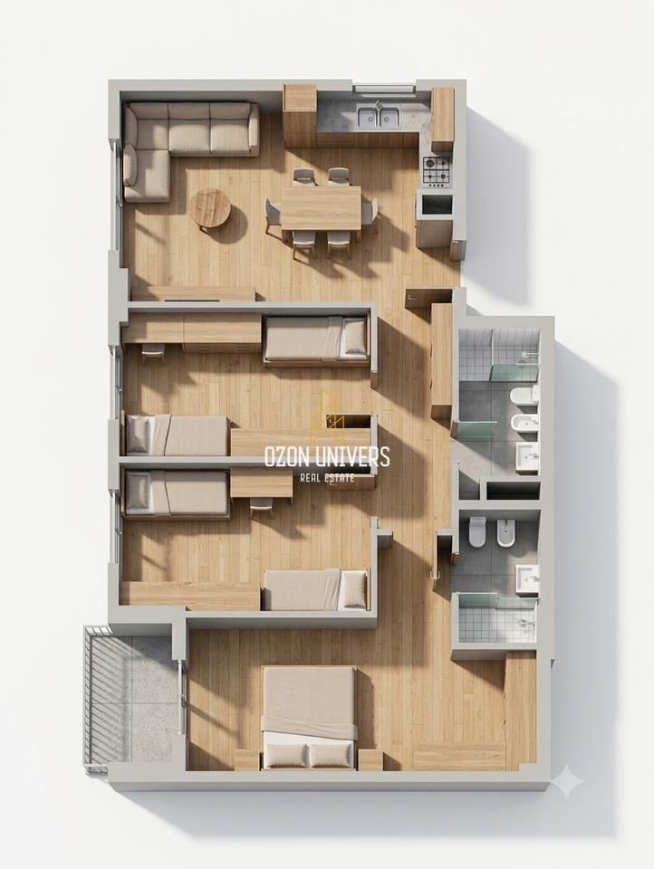 Apartament 3+1+2 për shitje tek 5 Maji!