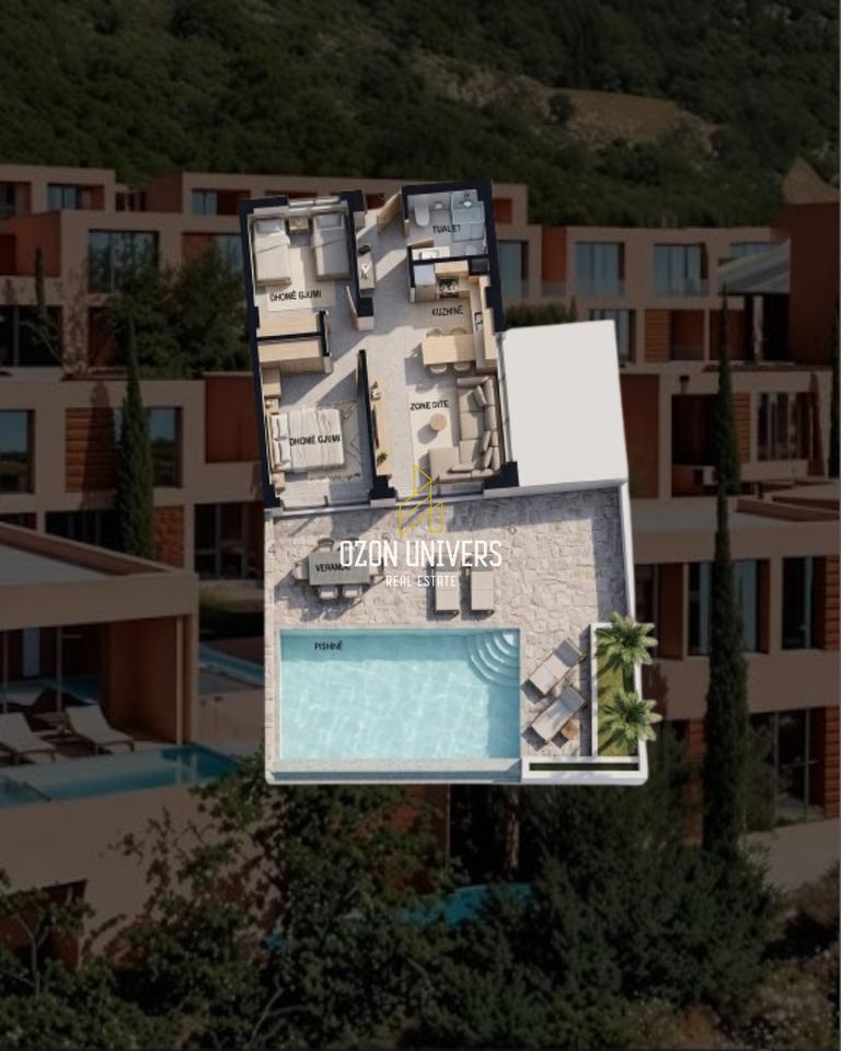 Apartament 2+1 me pishinë, tek Ionian Palasë!