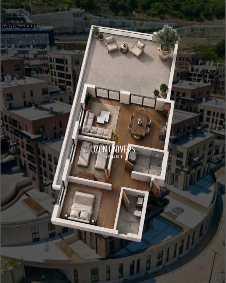 Apartament 2+1+2 me verandë për shitje, tek Kodra e Diellit!