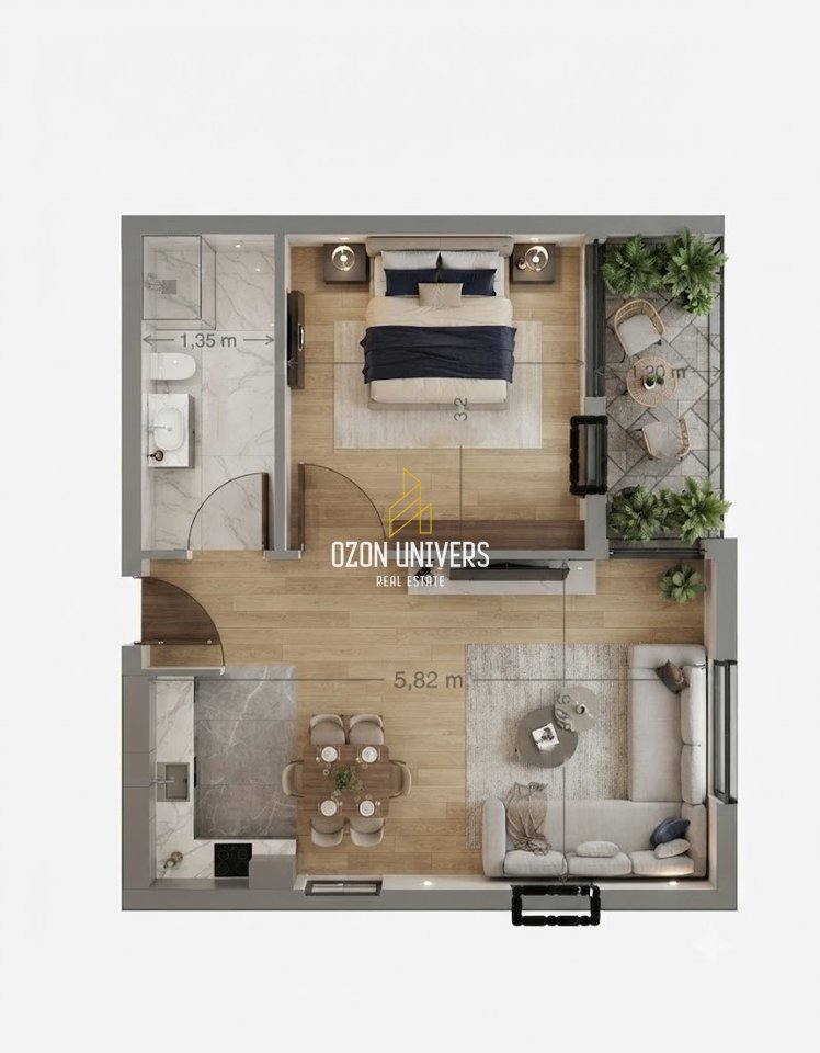 Apartament 1+1 me hipotekë për shitje, tek Kodra e Diellit!
