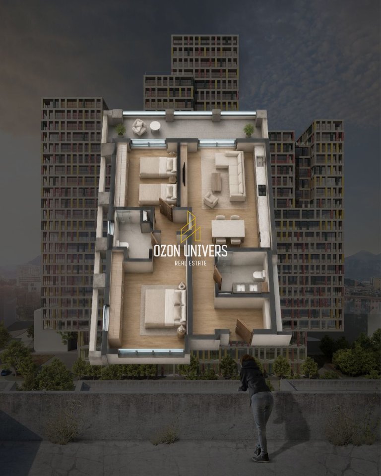 Appartamento 2+1+2 in vendita a Manhattan Residence, Zogu i Zi!