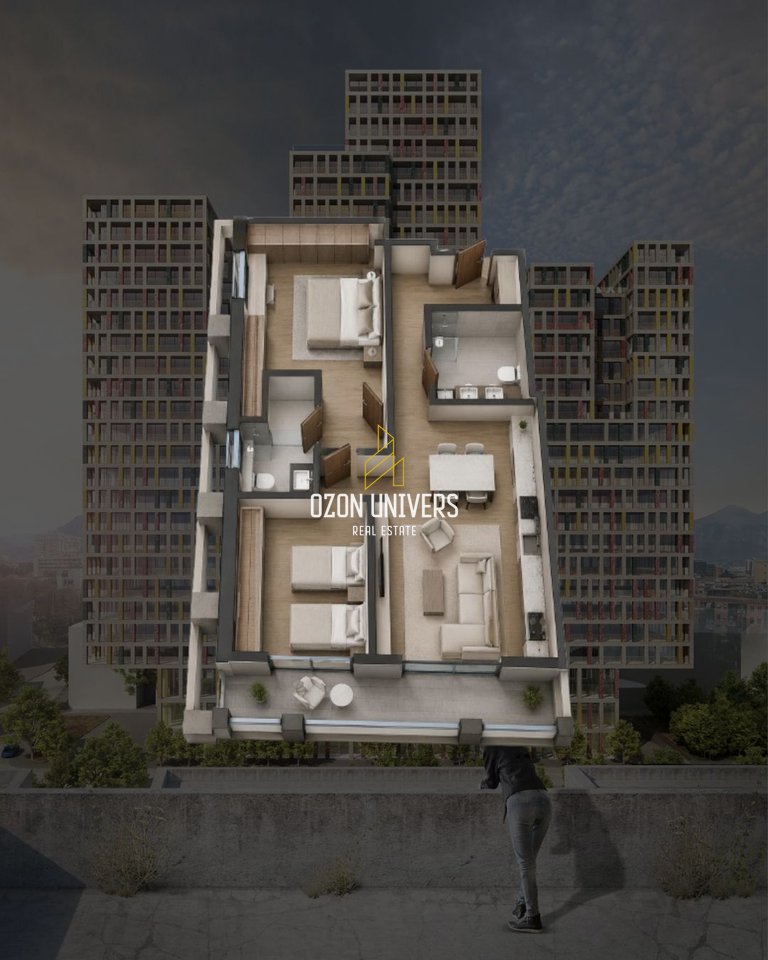 Apartament 2+1+2 për shitje, Manhattan Residence, Zogu i Zi!
