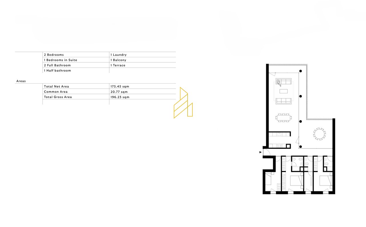 3+1+3 apartment for sale, in By Long Hill Residence, Mjull-Bathore!