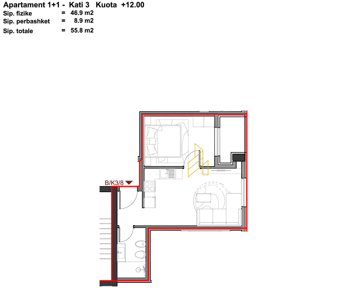 OKAZION! Apartament 1+1 për Shitje tek Aluna 5 Residence, Paskuqan!