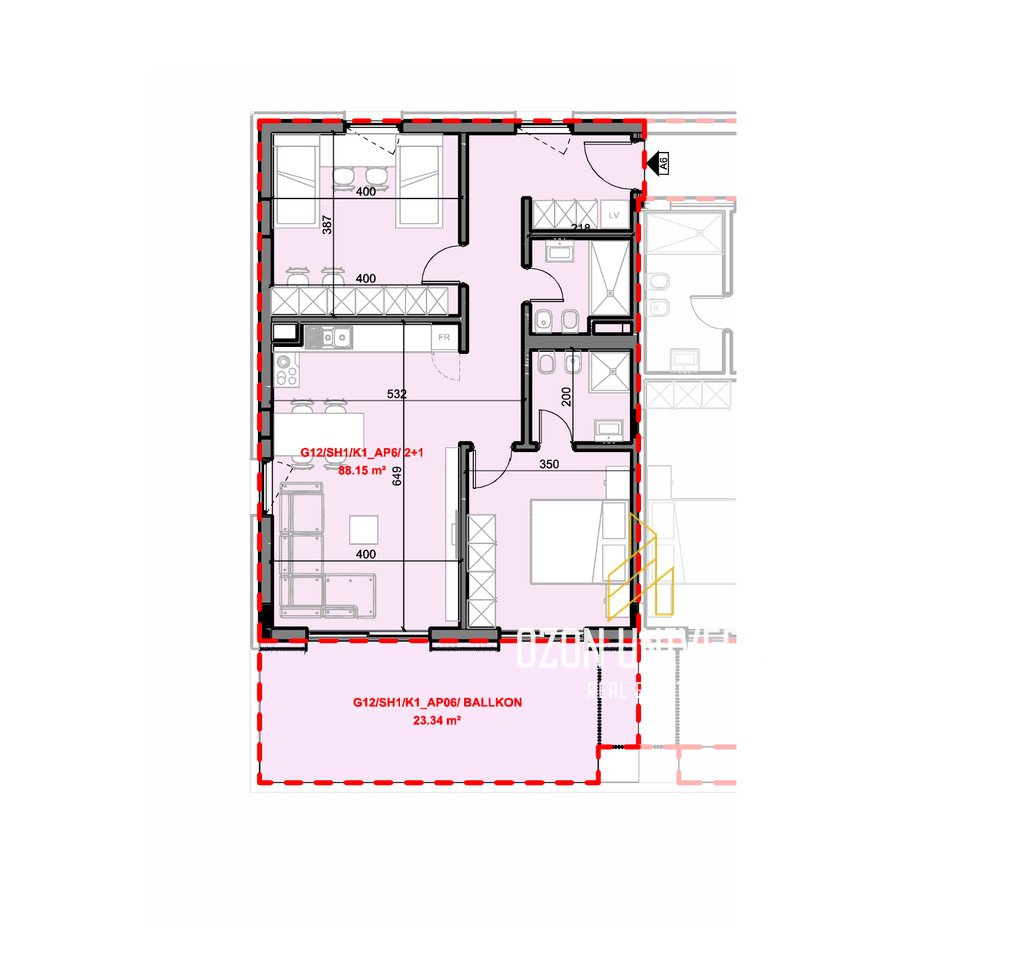 Apartament 2+1+2 për shitje në Farkë!