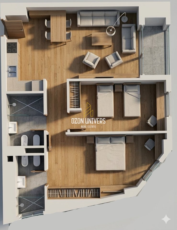 Apartament 2+1+2 për shitje, Shqiponja Square!