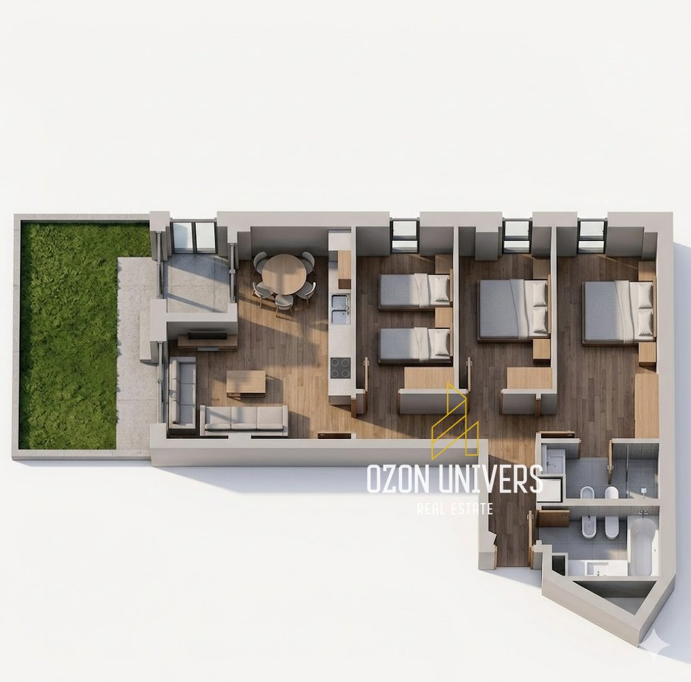 Apartament 3+1+2 për shitje, tek Sun Palasë, Dhërmi!