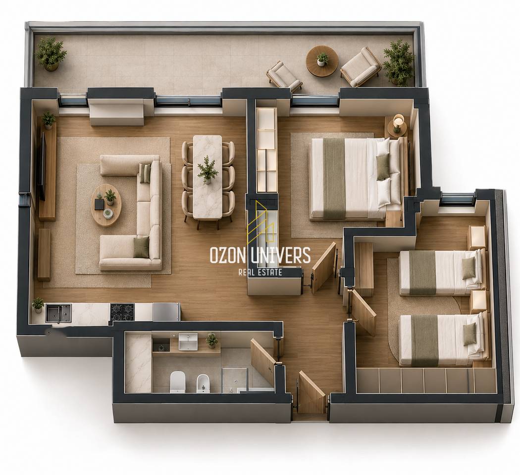 Apartament 2+1+Verandë për shitje pranë Vilës L, Astir!