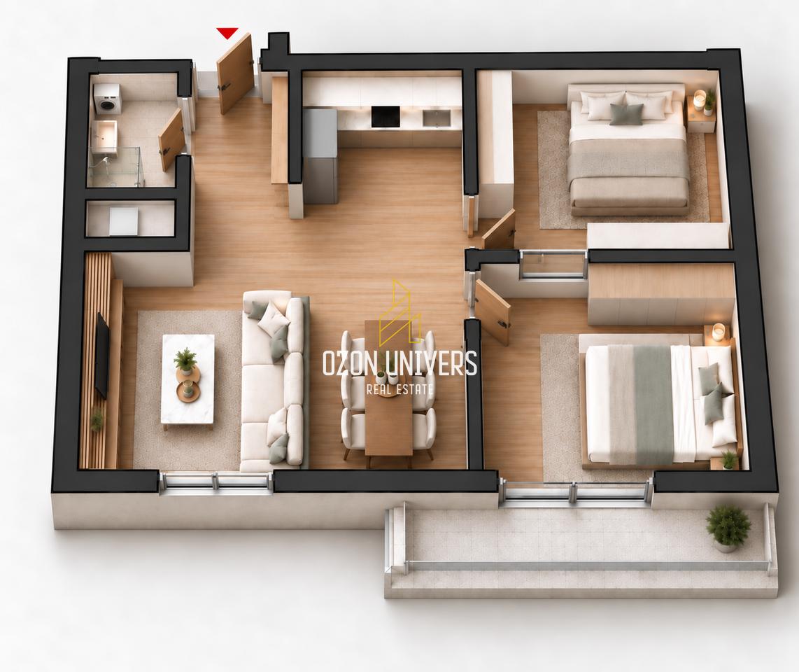 Apartment 2+1+Veranda for sale - Tudas Complex, Old Park!