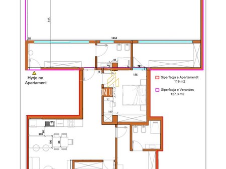 Apartament 3+1+2 Poste Parkimi për shitje tek Stacioni i Trenit, pas ish-Mullirit!