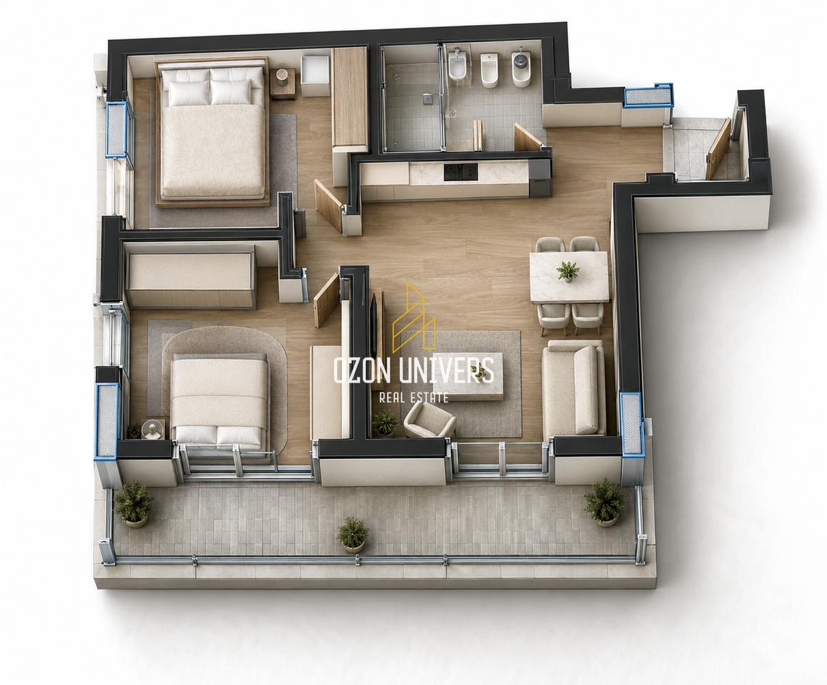Apartament 2+1+Verandë për shitje - Kompleksi Tudas,Ish Parku!!