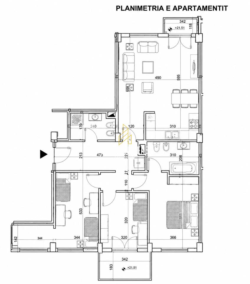 Apartament 3+1+2 për shitje, tek Ring Center, Zogu i Zi!