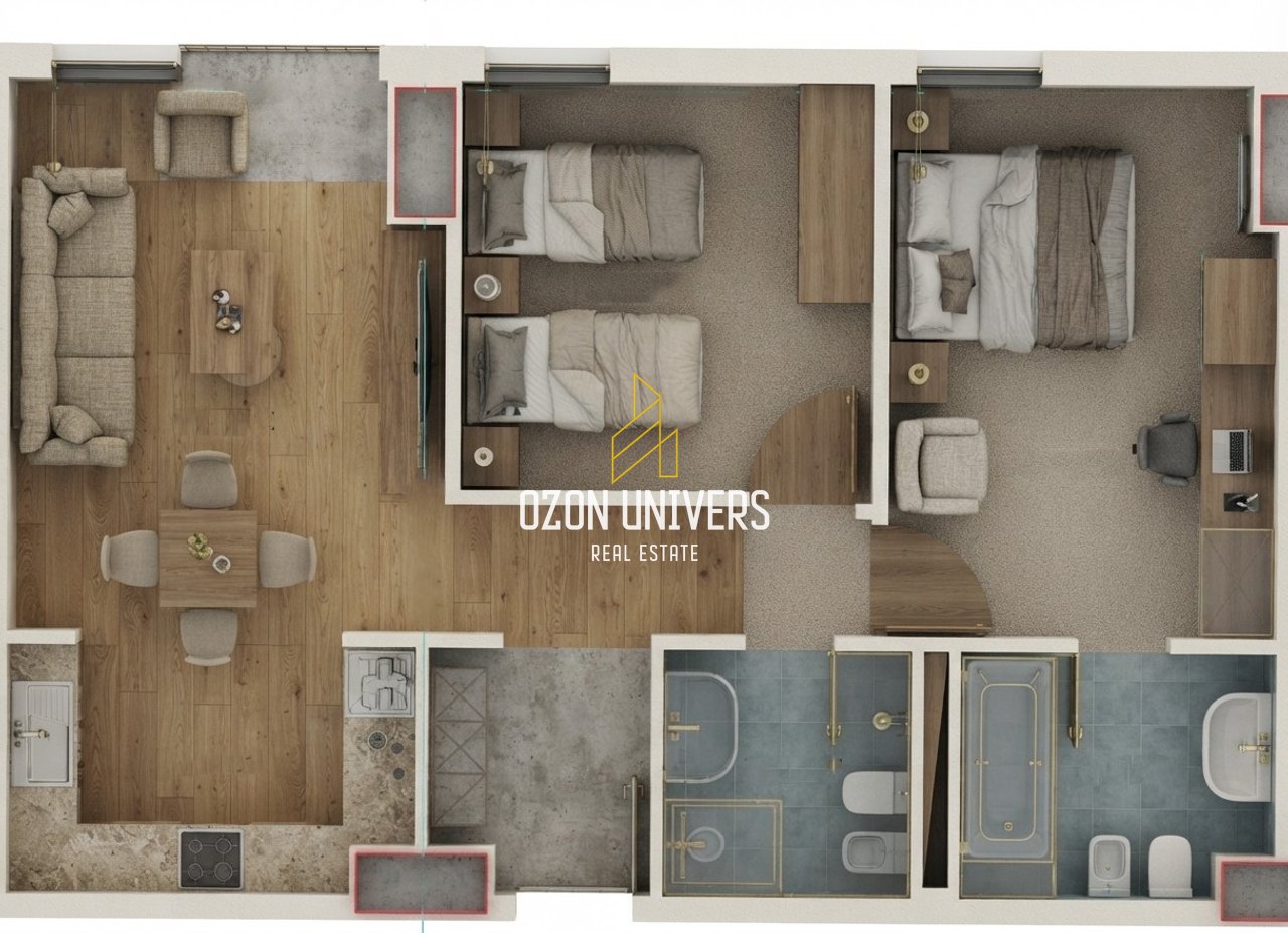 Apartament 2+1+2 për shitje tek Ekspozita Building, Bulevardi Gjergj Fishta!