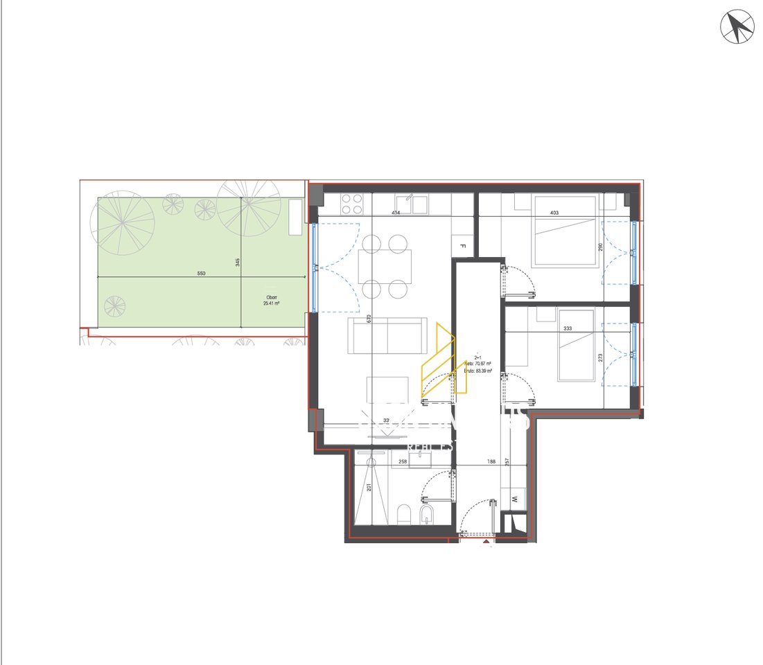 Apartament 2+1 me oborr për Shitje tek Square Village, Dhërmi!