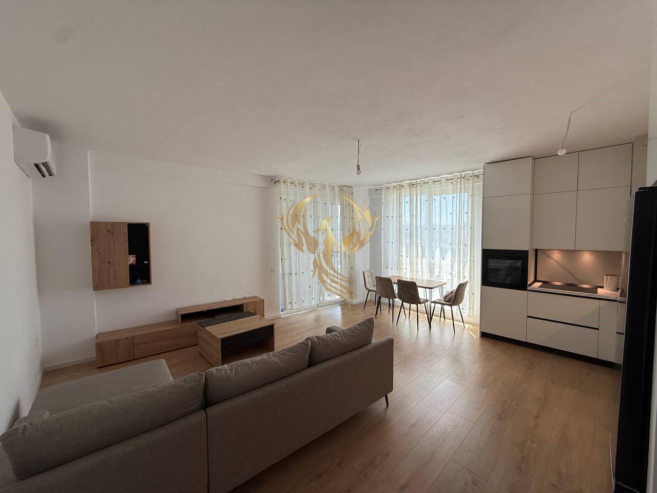 A 2+1 apartment is for rent in a newly completed building on Besa Street, near Hotel Meridian.
