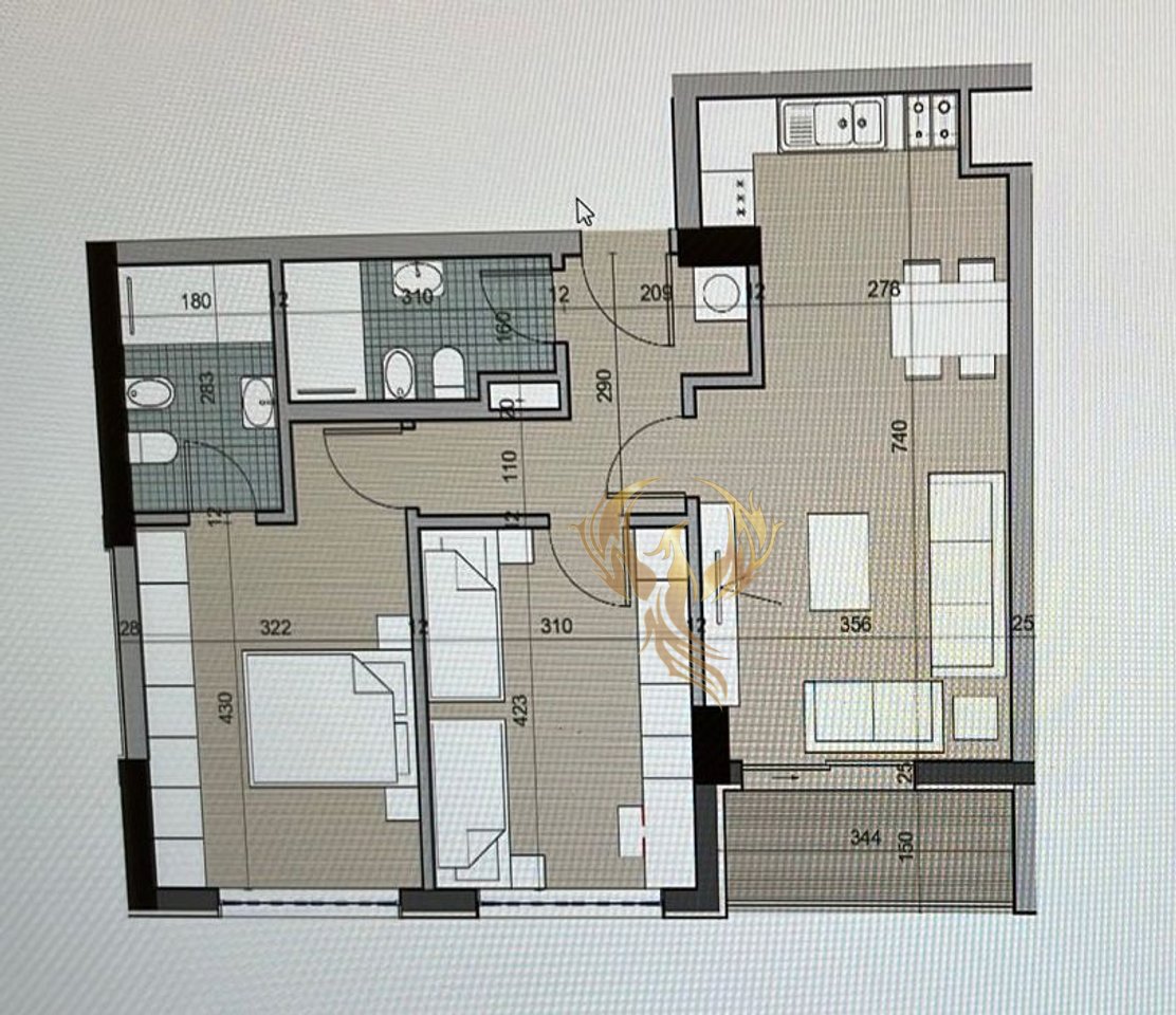 Shitet apartament 2+1+2 tek Univers City, QTU
