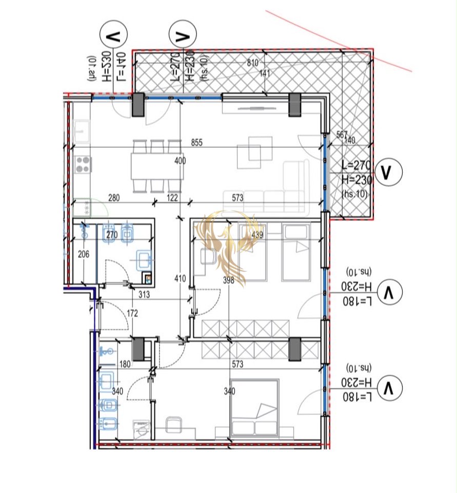 Apartment 2+1+2 for sale at Rezidenca Kodra e diellit 2