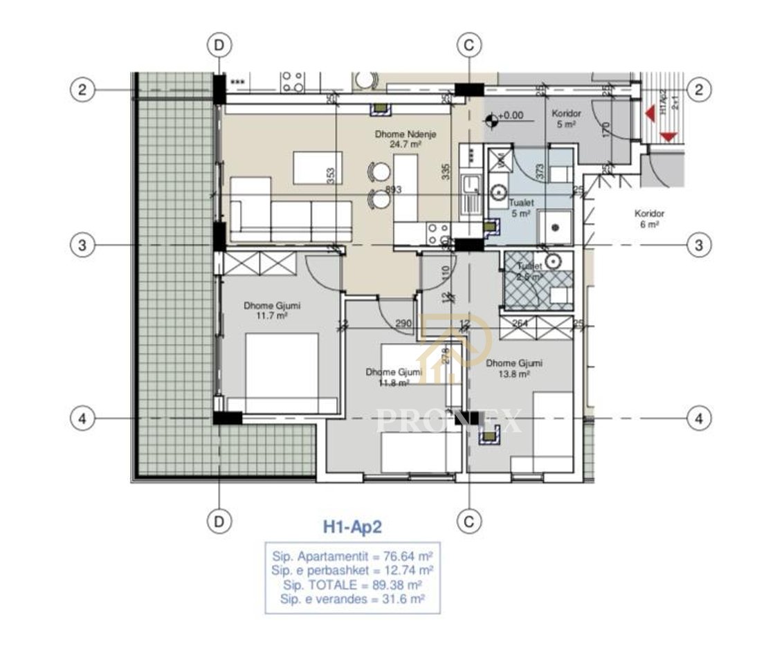 Apartament, 3+1+verande dhe oborr, për shitje, Porto Lalzi, Hamallaj, Durrës - 330000 €