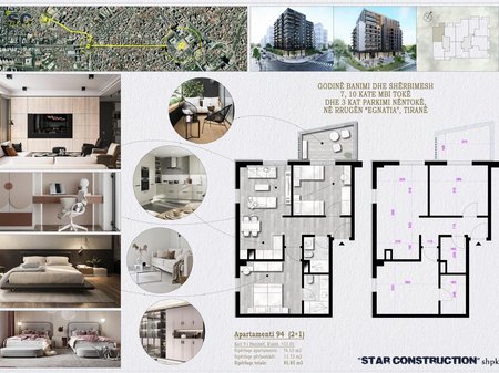 Apartament 2+1 Për Shitje në Don Bosco, Tiranë - 163.115€ | 85.85 m²