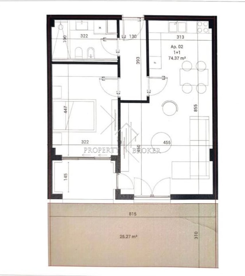 Appartamento 1+1 + Cortile in vendita presso Sun Palace Residence, Palasë, Himarë