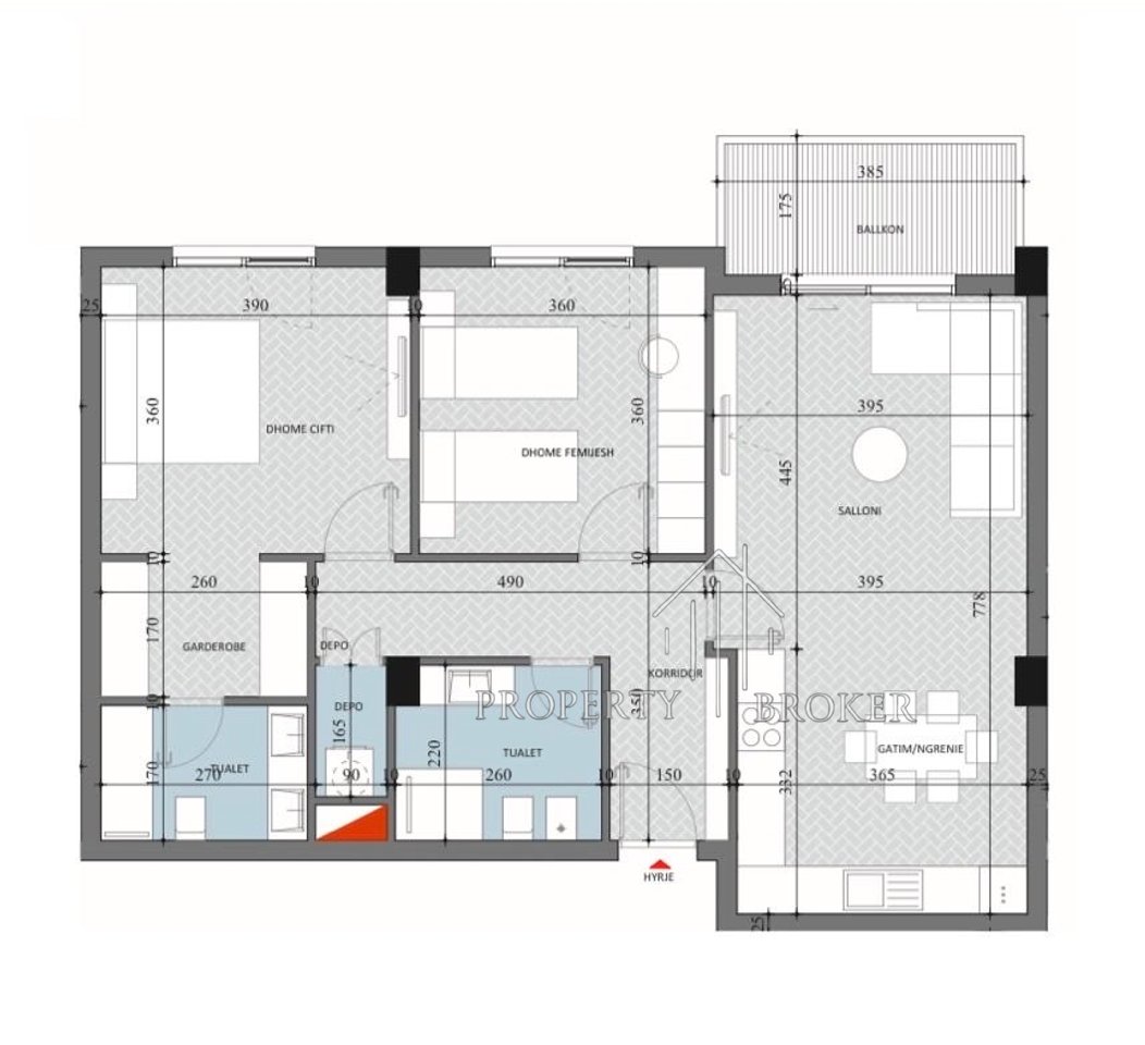 Vendesi appartamento 2+1+2+ deposito+guardaroba, a Paskuqan, presso Diellon Apartments.