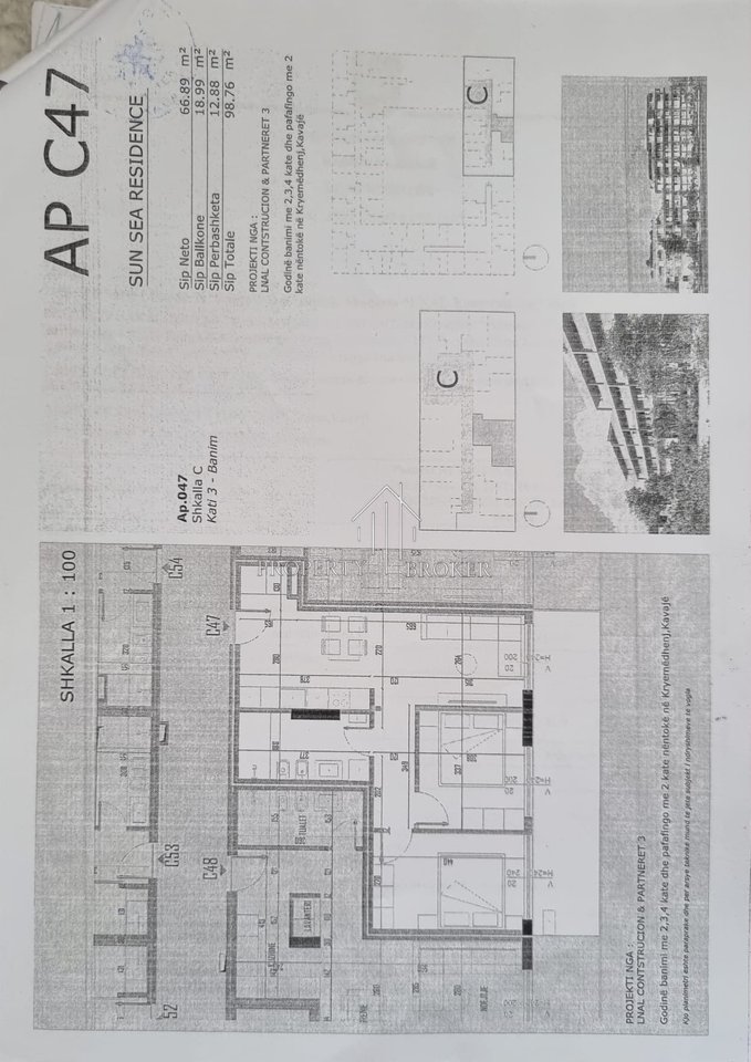 Appartamento 2+1 in vendita presso la Residenza Sun Sea, Golem, Durazzo!
