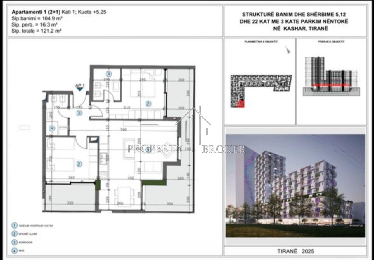 Shitet apartament 2+1+2 tek Moa Rezidence, mbrapa Casa Italia!
