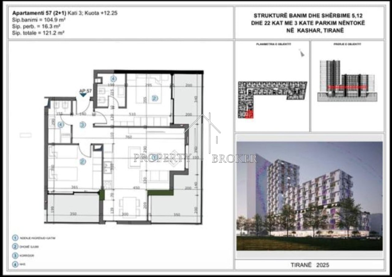 Shitet apartament 2+1+2 tek Moa Rezidence, mbrapa Casa Italia!