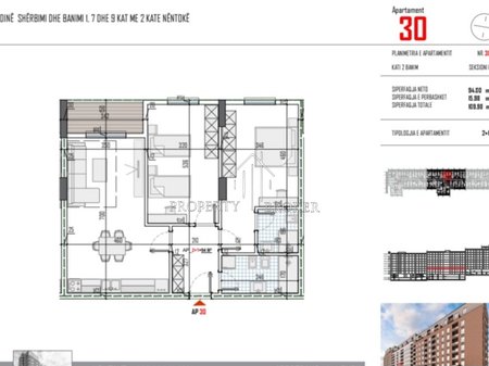 Apartment 2+1+2 for sale at Tirana View Residence, Paskuqan!