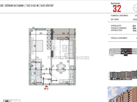 Appartamento 2+1+2 in vendita presso Tirana View Residence, Paskuqan!