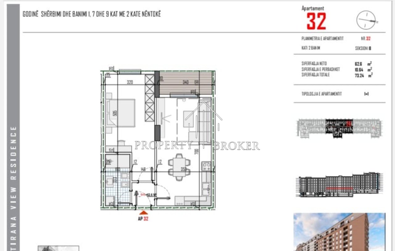 Apartment 2+1+2 for sale at Tirana View Residence, Paskuqan!