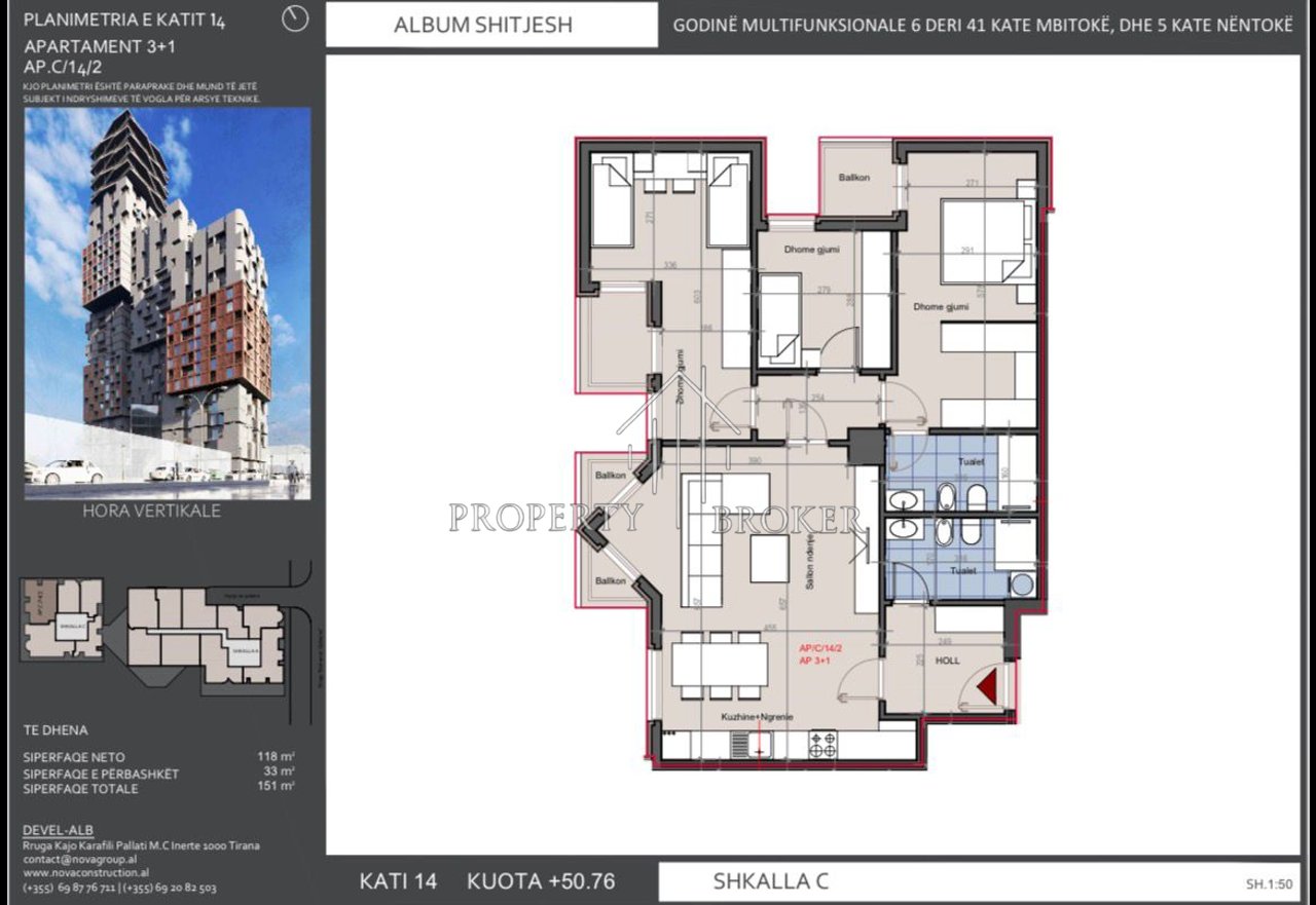 Shitet apartamenti 3+1+2  tek  Hora Vertikale,Rruga Muhamet Gjollesha!