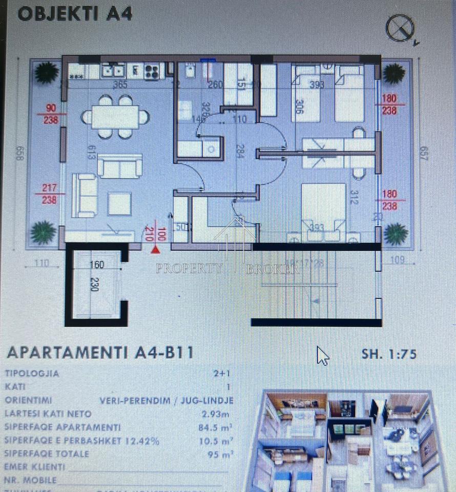 Shitet apartamenti 2+1   tek  Kompeksi Tirana Cielo, Rruga Haxhi Dushku!