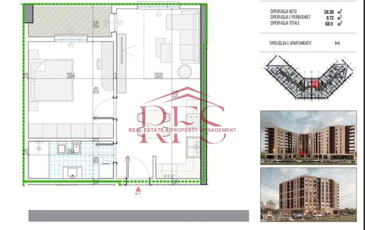 📍 Appartamento 1+1 in vendita – British Residence, vicino alla scuola Lidhja e Prizrenit Paskuqan