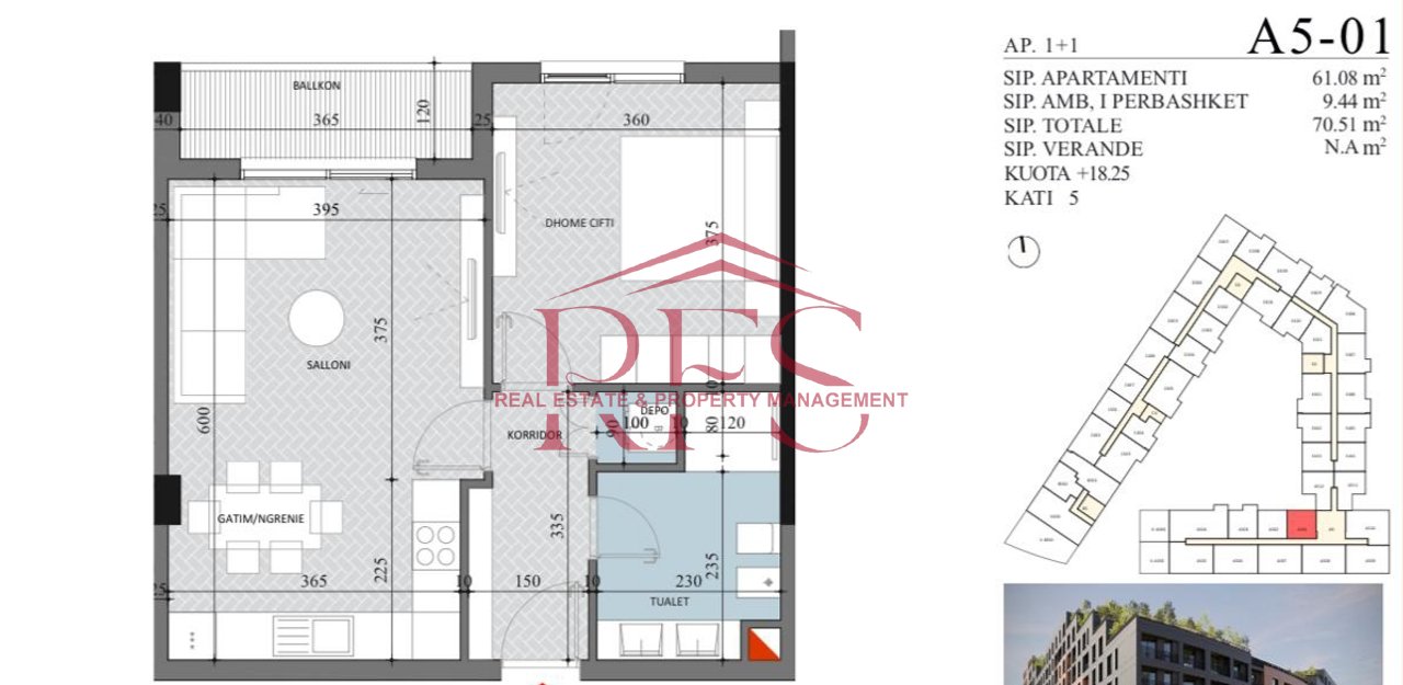 Shitet Apartament 1+1 në Paskuqan, Çmimi 70,500 € (Çmim Kleringu, i Diskutueshëm)