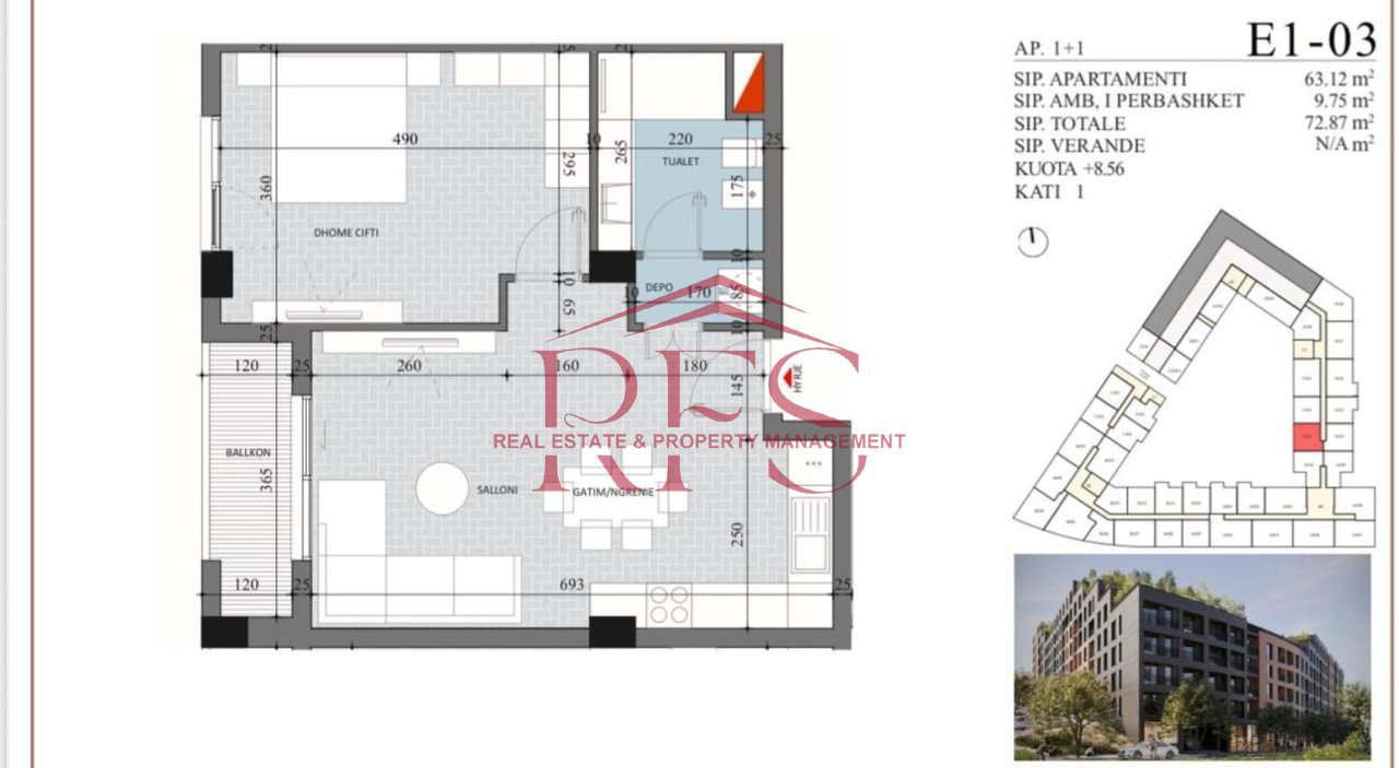 Shitet Apartament 1+1 – Paskuqan/ 72.800 Euro