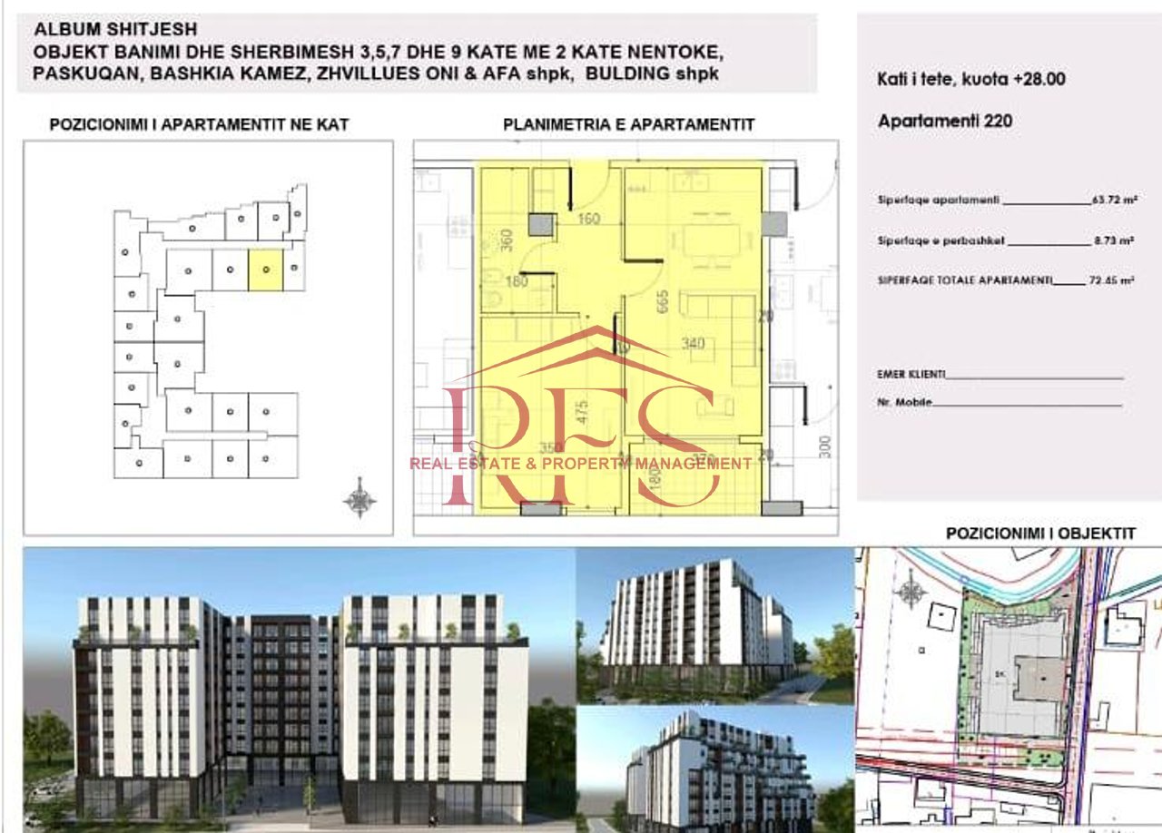 📍 Shitet  Apartament 1+1 – Belfior 1, Paskuqan afer Unazes se Madhe