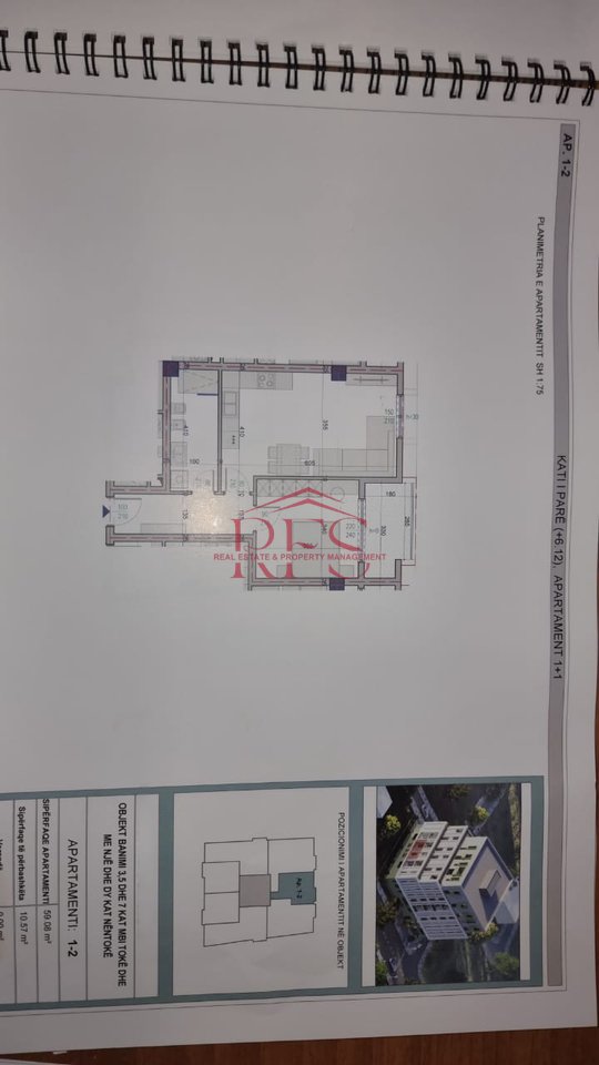 📌 Shitet Apartament 1+1 – 69.63 m²   76.593 Euro