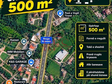  Okazion – Shitet tokë 500 m² në Pezë të Vogël | 7,000 Lekë/m²