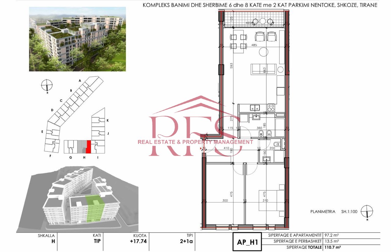 🏡 Appartamento 2+1 + balcone in vendita – Forest Residence | 126,580 Lekë/m²