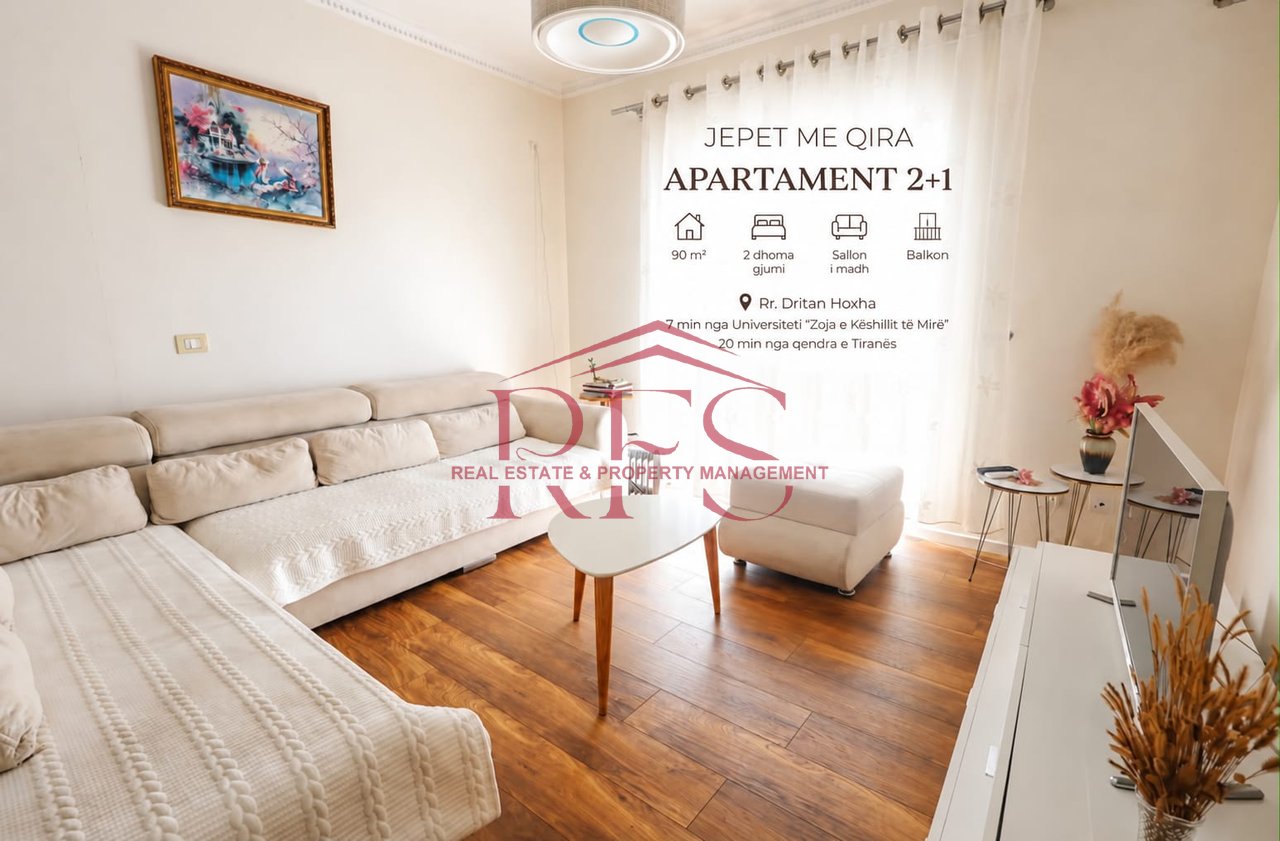 🏡 Super 2+1 apartment for rent on Dritan Hoxha Street near the Catholic University Our Lady of Good Counsel📍