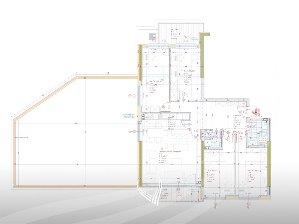 Apartment 141m2 + 95.08m2 terrace for sale in the Tophane neighborhood - Orhidea13